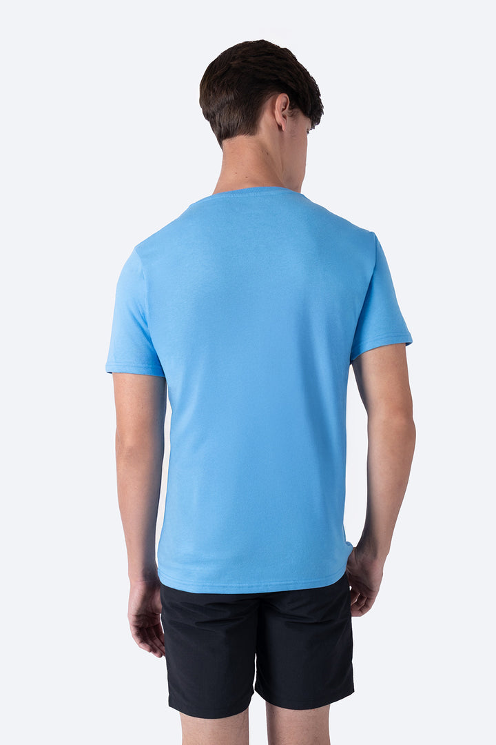 Playera básica cuello redondo azul medio - Hang Ten 