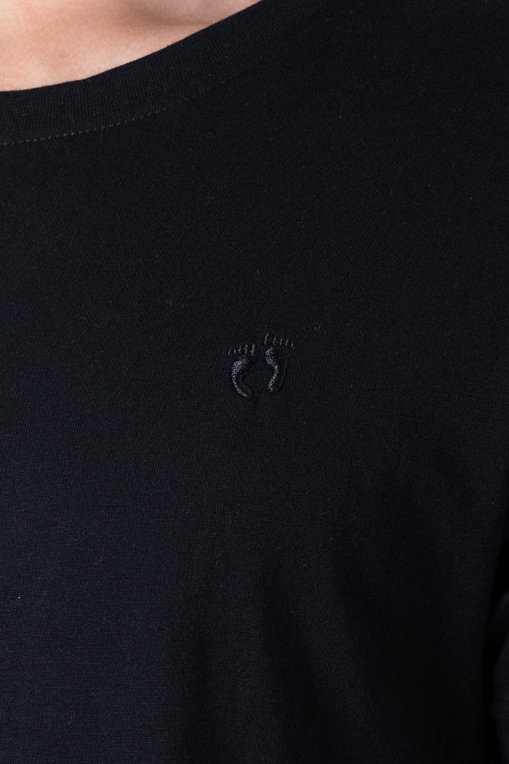 Playera básica cuello redondo negra - Hang Ten 