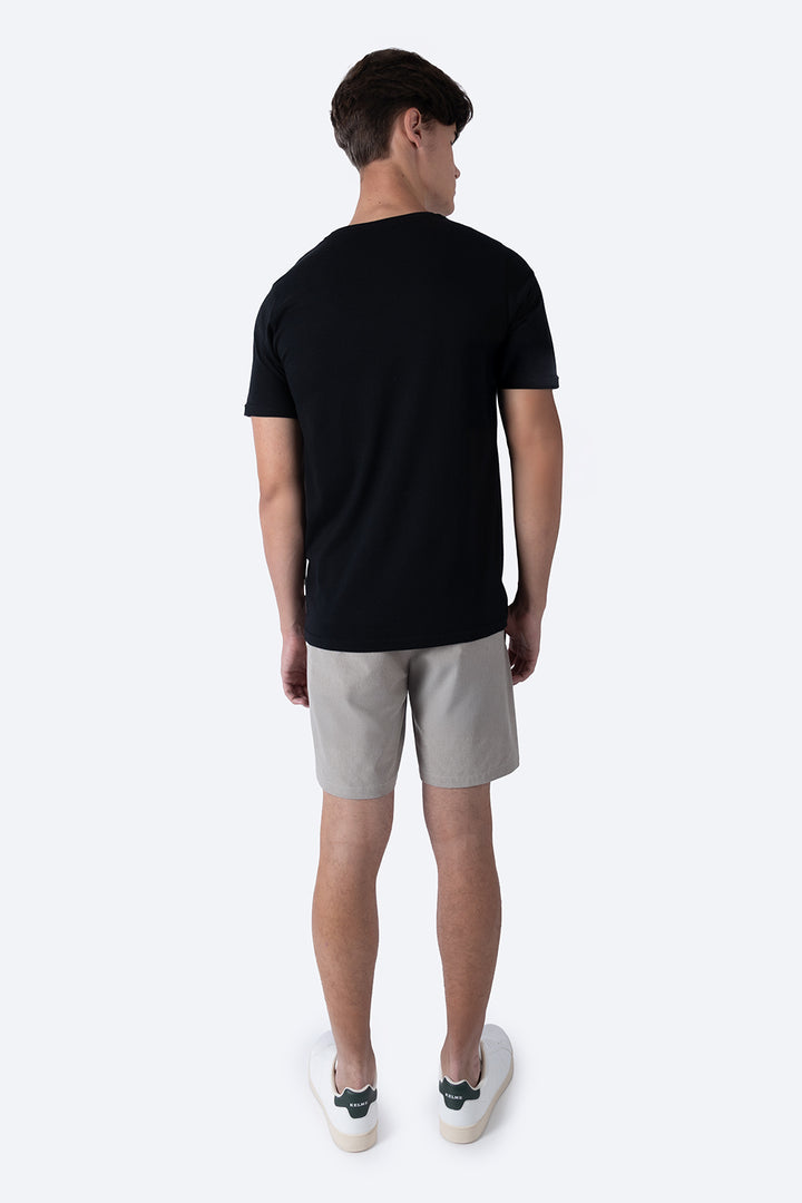 Playera básica cuello redondo negra - Hang Ten 