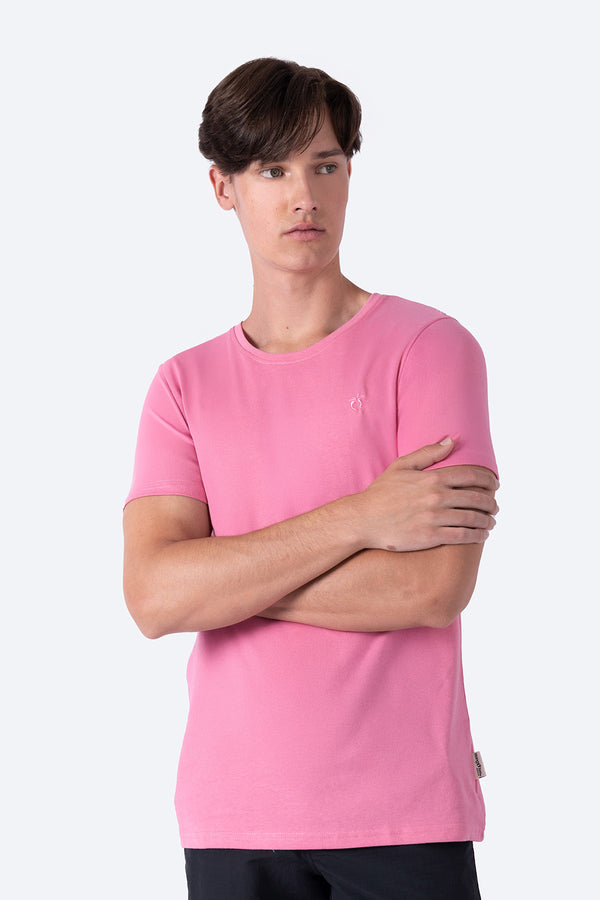 Playera básica cuello redondo rosa - Hang Ten 
