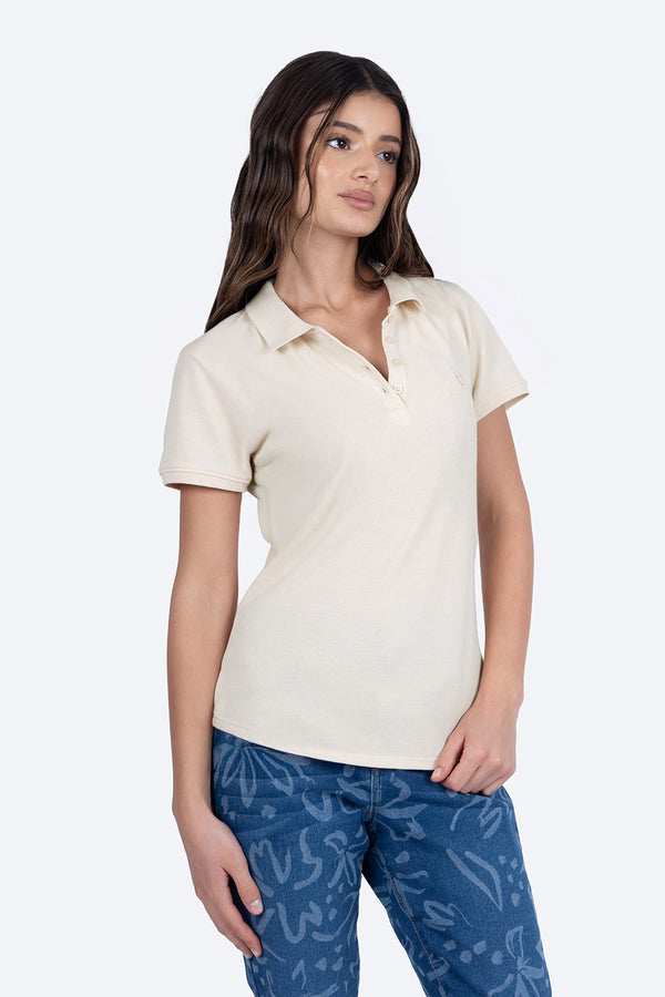 Polo piqué beige claro - Hang Ten