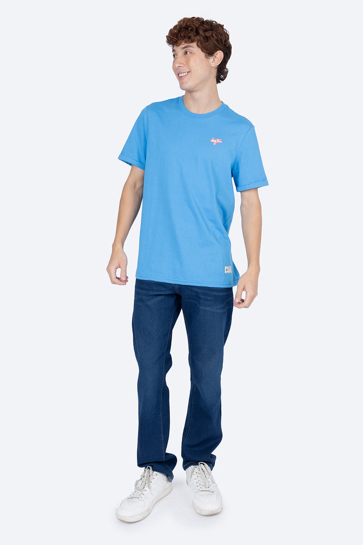 Playera azul cuello redondo mini firma Hang Ten - Hang Ten 