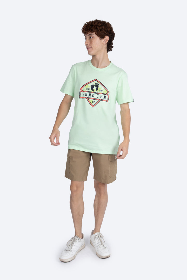 T-shirt verde "Surf Team" - Hang Ten 