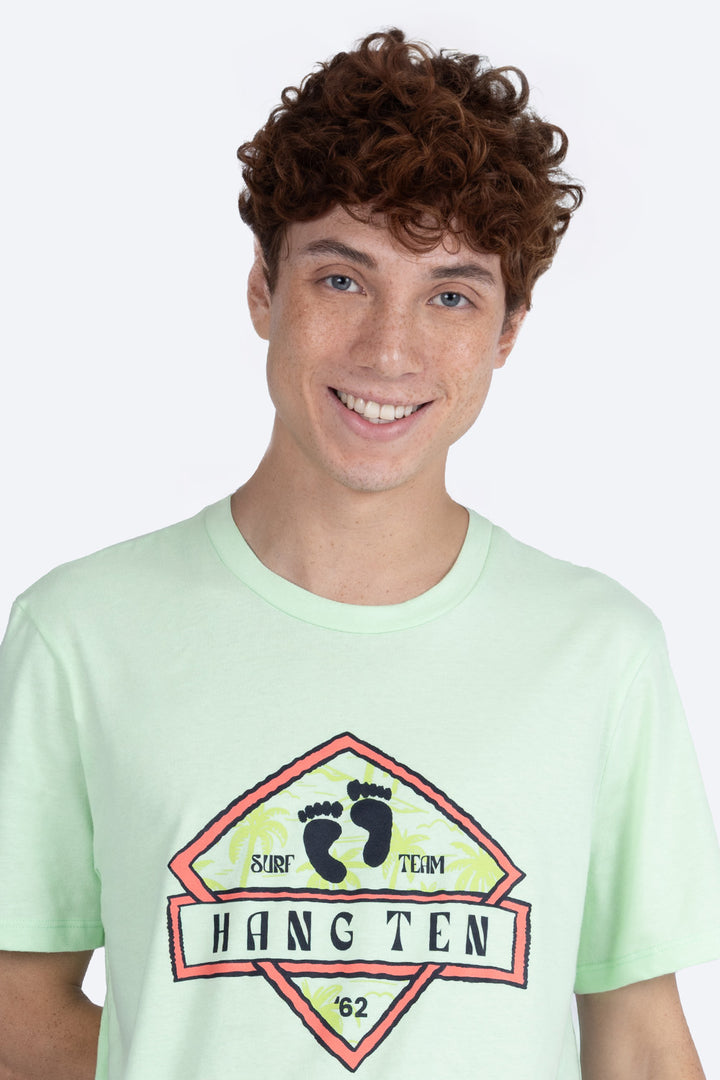 T-shirt verde "Surf Team" - Hang Ten 