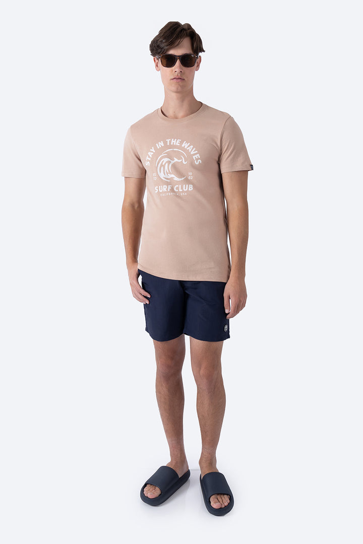 T-shirt cefé claro "Stay in the waves" - Hang Ten 