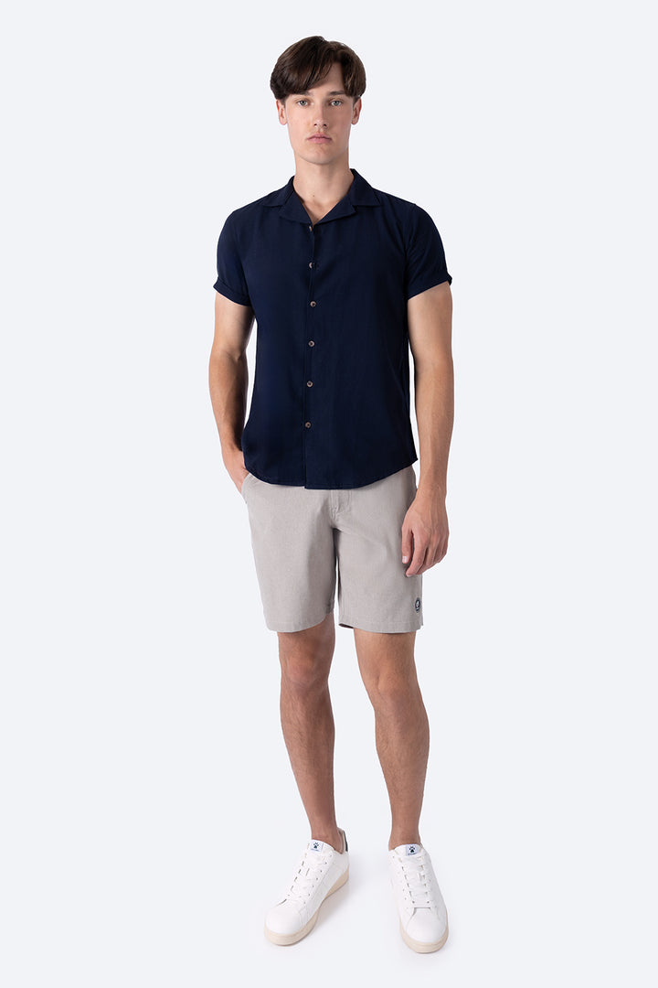 Camisa azul marino manga corta - Hang Ten