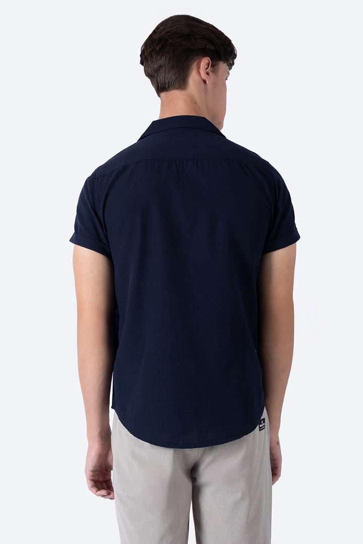 Camisa azul marino manga corta - Hang Ten