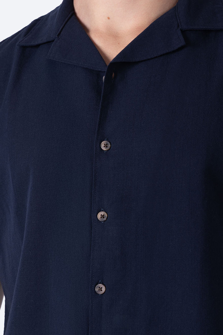 Camisa azul marino manga corta - Hang Ten