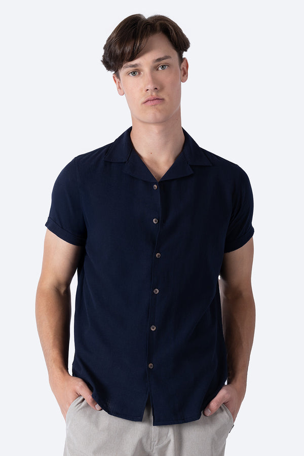 Camisa azul marino manga corta - Hang Ten
