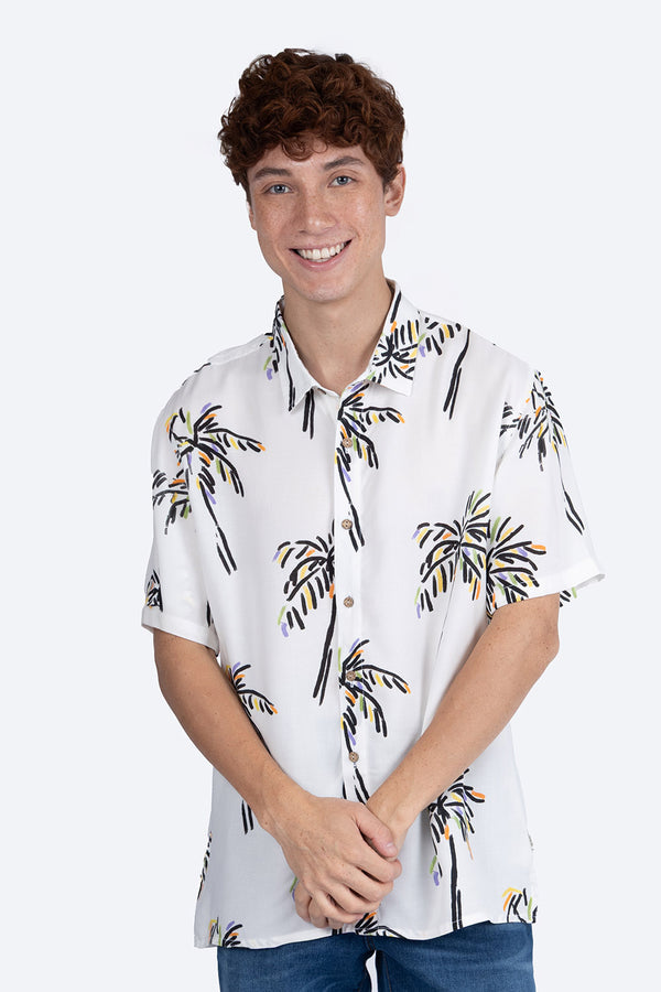 Camisa manga corta con diseño de palmeras - Hang Ten