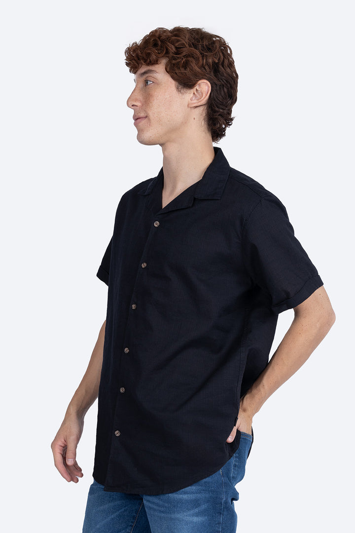 Camisa negra  manga corta  - Hang Ten