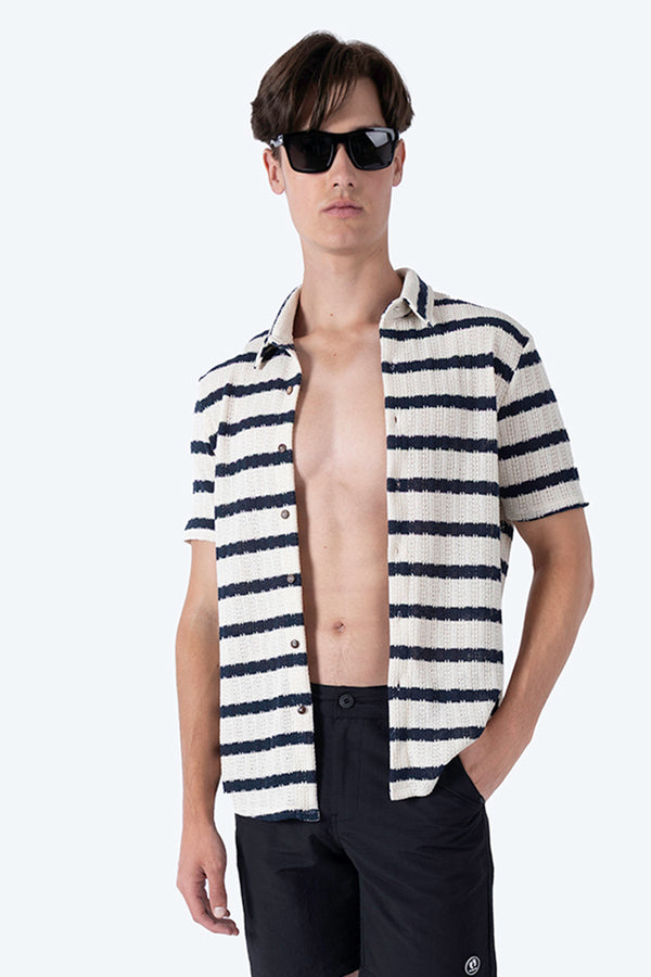 Camisa tejida texturizada beige - Hang Ten