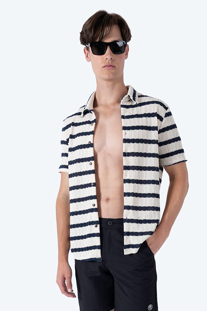 Camisa tejida texturizada beige - Hang Ten