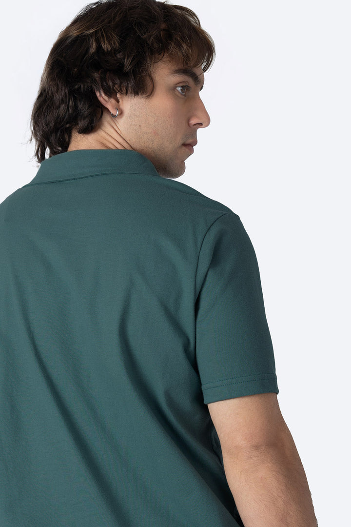 Polo pique básica verde con bolsa  - Hang Ten