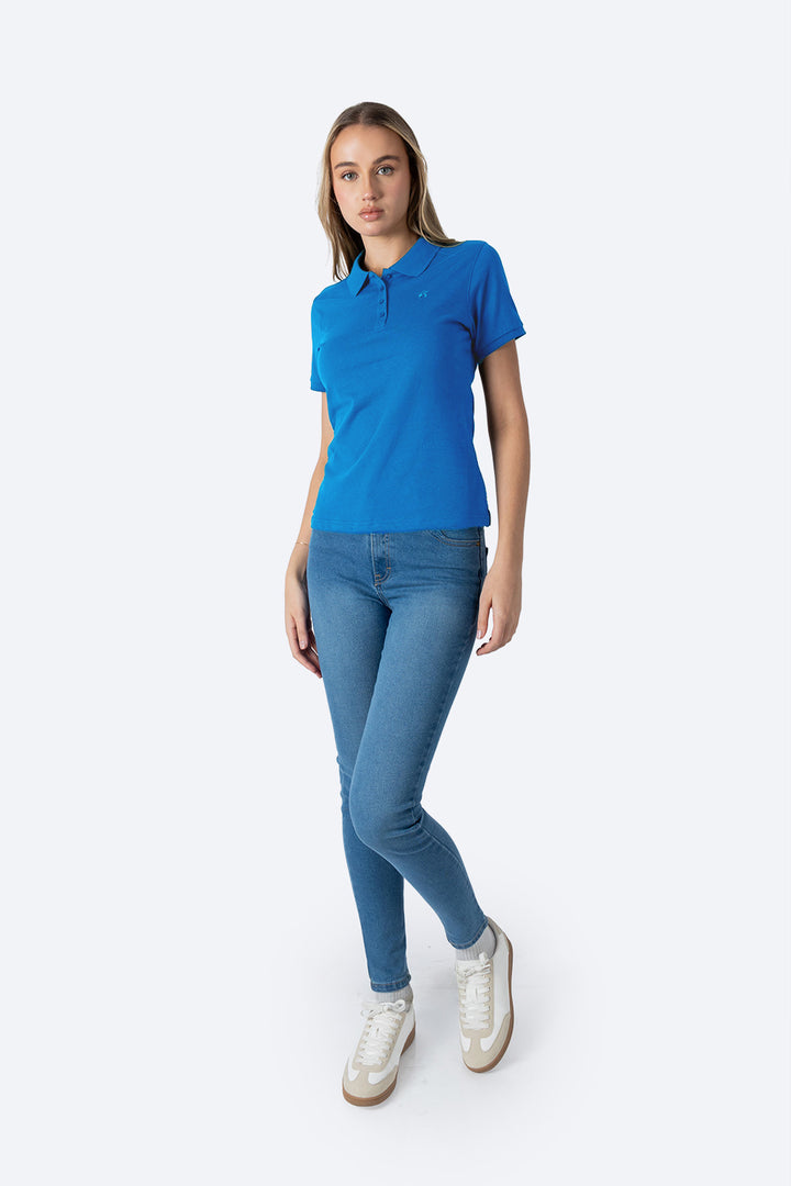 Polo chifón color azul medio new - Hang Ten