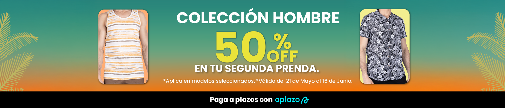 50% en segunda prenda hombre banner