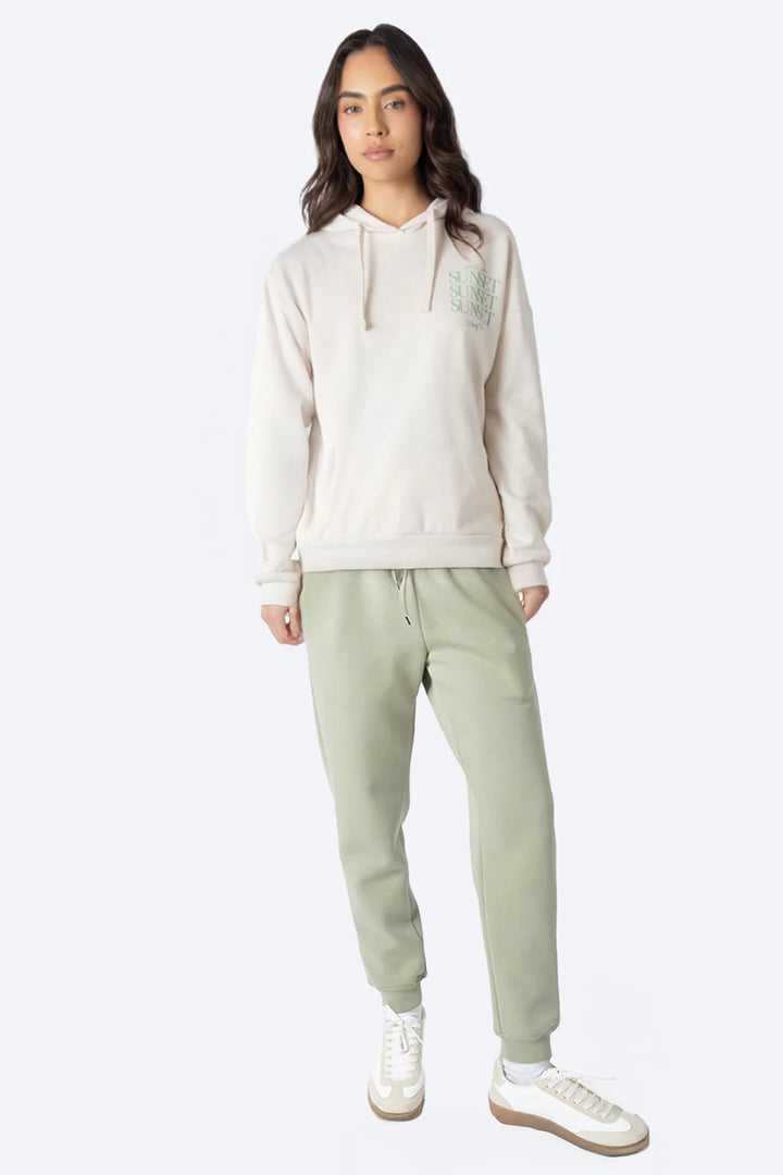 Sudadera cerrada beige con capucha SUNSET - Hang Ten 