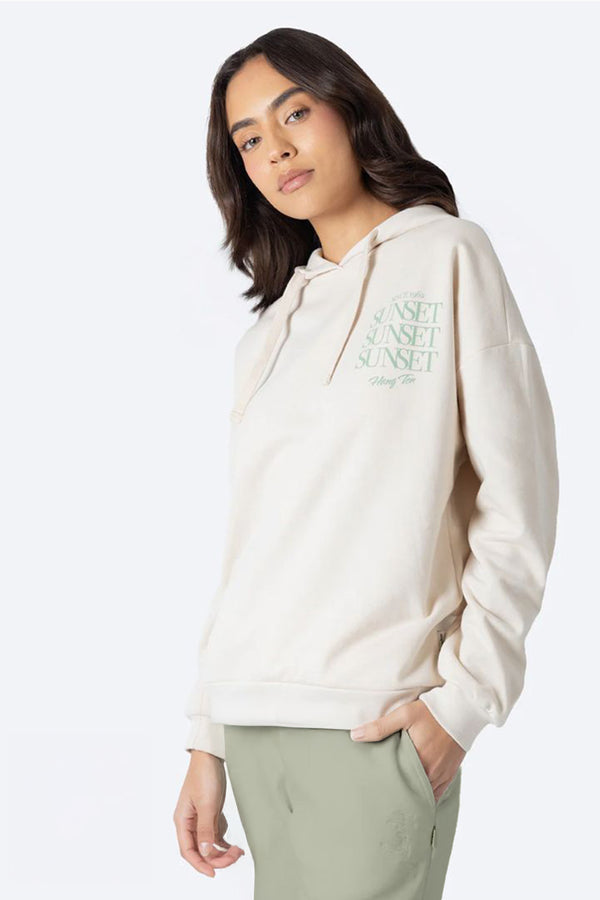 Sudadera cerrada beige con capucha SUNSET - Hang Ten 