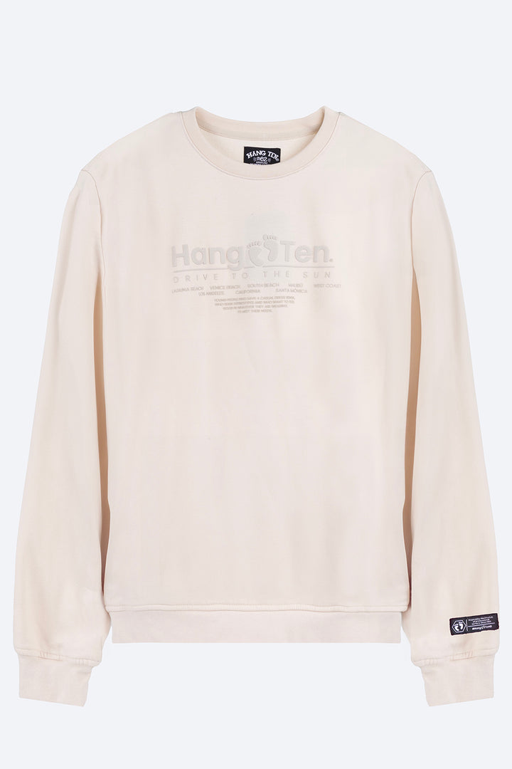 Sudadera beige estampado Hang Ten